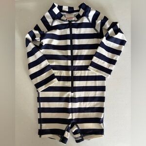 Hanna Andersson Navy and White One-Piece 18-24M Swim